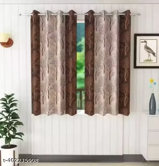 Shivaaksh Superimo Polyester Window Curtain (Pack Of 2) 5ft